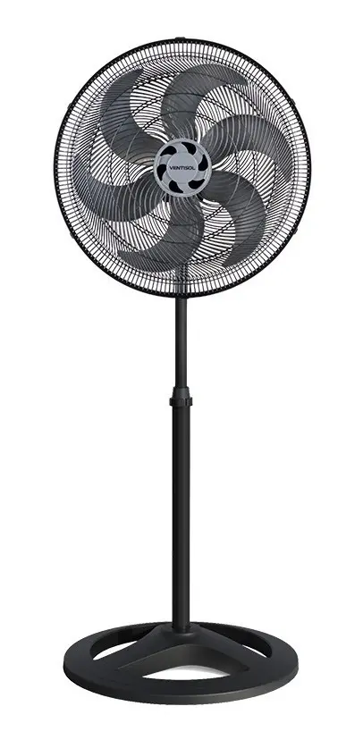 Ventilador De Coluna Turbo 6 Pás 40cm Preto Ventisol Diâmetro 40 Cm Frequência 80 Watts